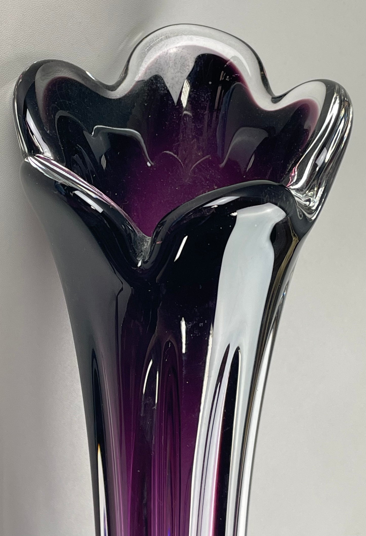 MCM MURANO GLASS VASE LARGE & HEAVY