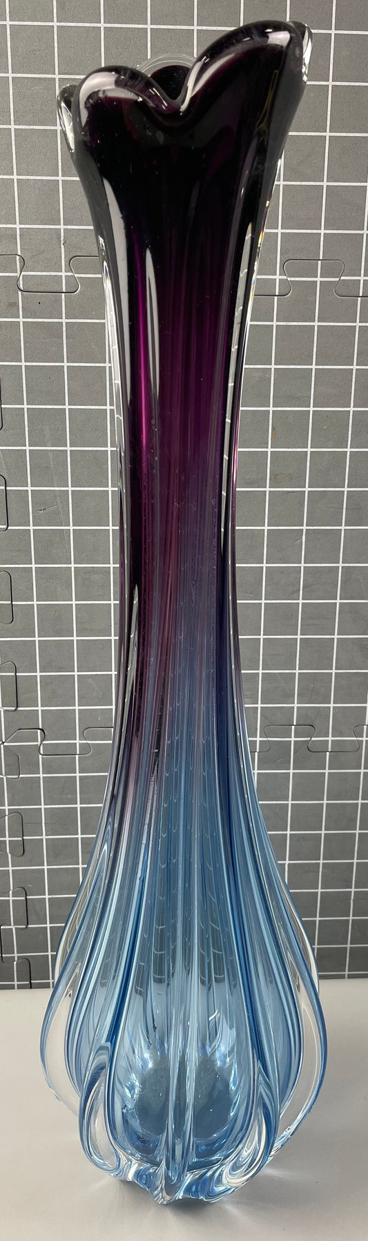 MCM MURANO GLASS VASE LARGE & HEAVY